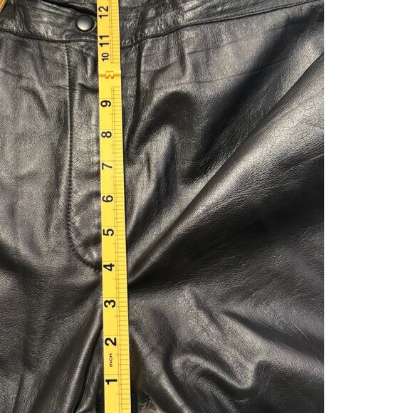 Classiques Entier Vintage Black Real Genuine Leather Pants 14 Straight Leg Edgy - Picture 8 of 8